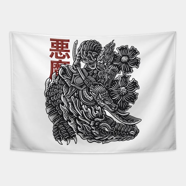 Onimask Hannya Warriors Tapestry by MANASUKA