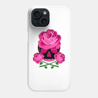 Pink Rose Skull Phone Case