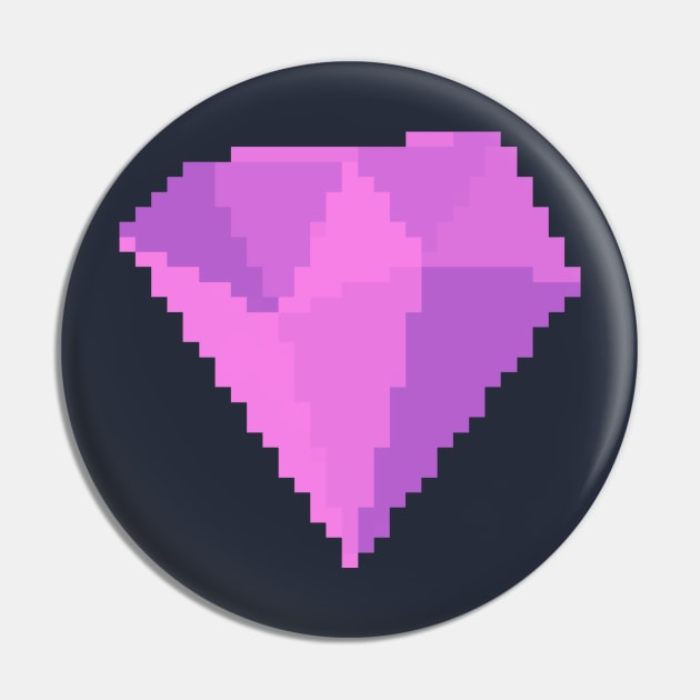 Pink Tourmaline Gem Pixel Art Pin by christinegames