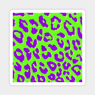 Leopard Print Green Purple Magnet