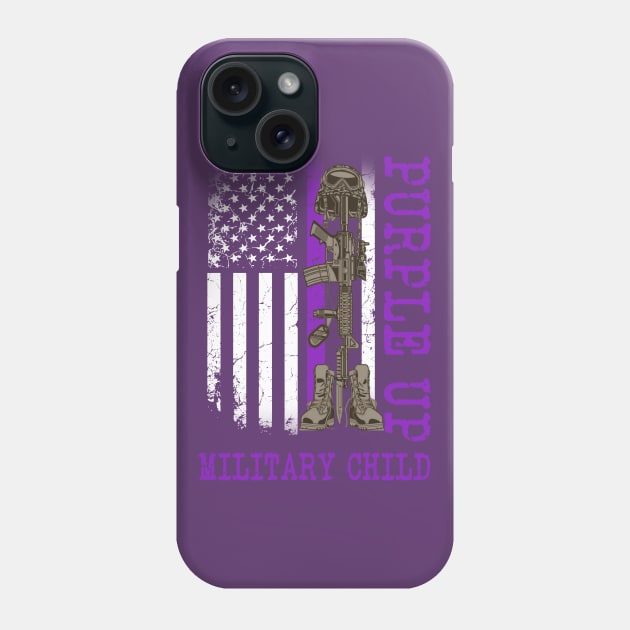 Purple up Military Kids Shirt Military Child Month Us Flags Phone Case by peskybeater