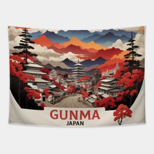 Gunma Japan Vintage Poster Tourism Tapestry