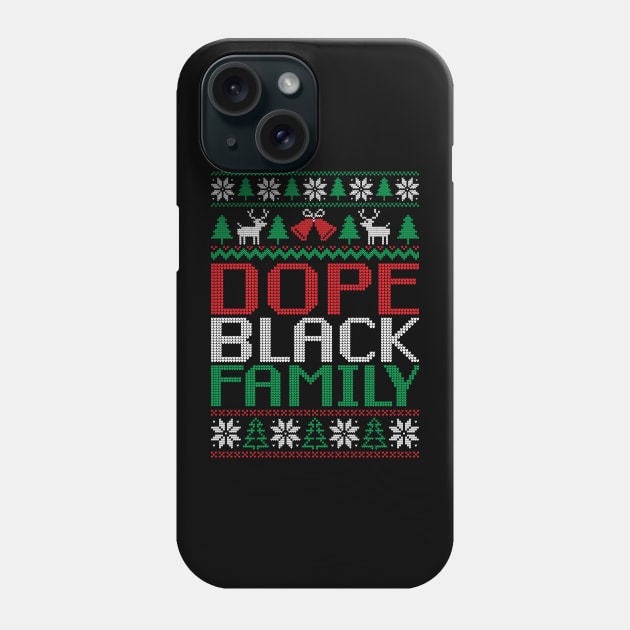 African American Ugly Christmas Sweater, Dope Black Family Phone Case by mcoshop