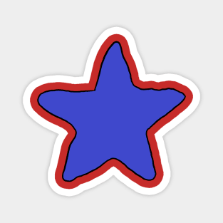 Blue star. A cute, pretty blue star drawing. Magnet