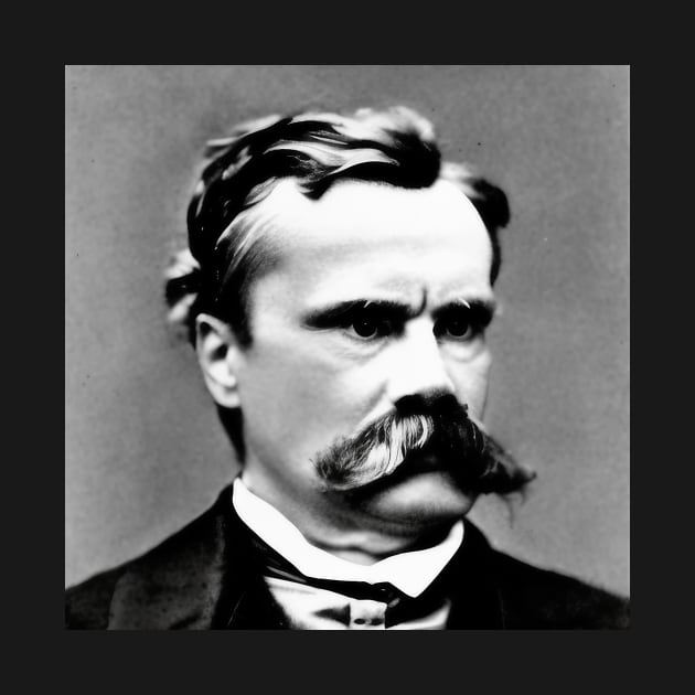 Friedrich Nietzsche Black and White by Disputatious