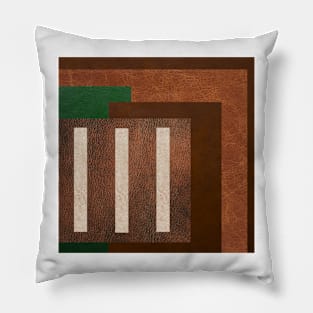ART leather collage with 3 stripes Pillow