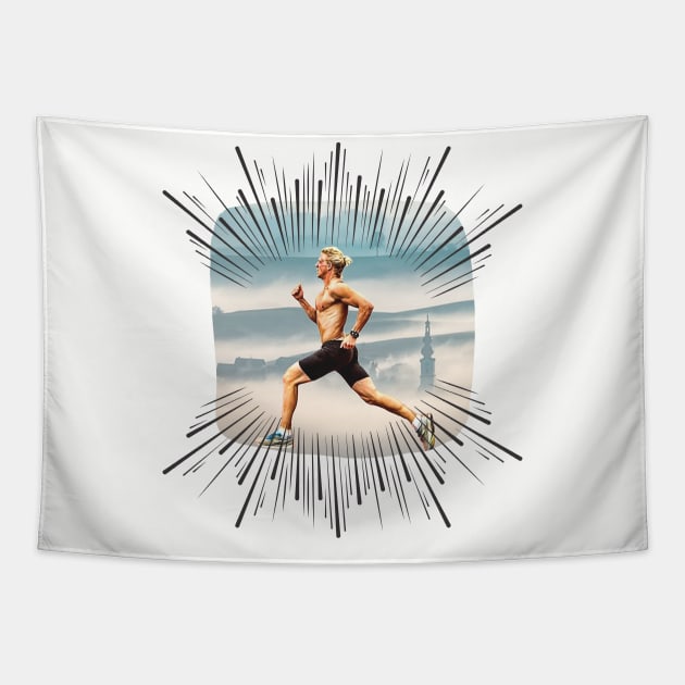 Running Action (sprinter with action marks) Tapestry by PersianFMts