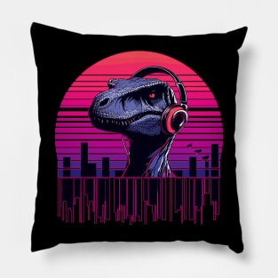 Jurassic music city retro Pillow