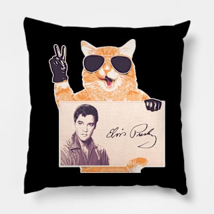 The King of Rock Retro Cat Pillow