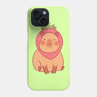 Cute capybara strawberry Phone Case