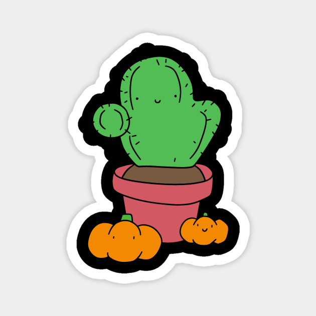 Cactus with Pumpkins Magnet by saradaboru