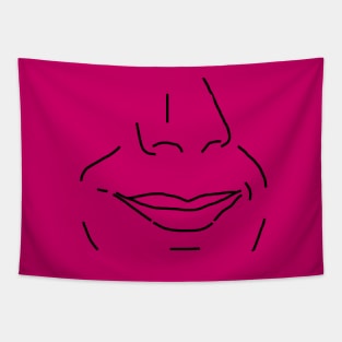 Funny Smiling Man Outline Tapestry