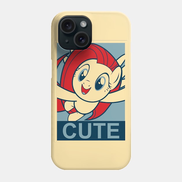 Fluttershy Cute- "Hope" Poster Parody Phone Case by Ed's Craftworks