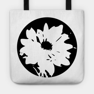 Simple monochrome circle flower Tote