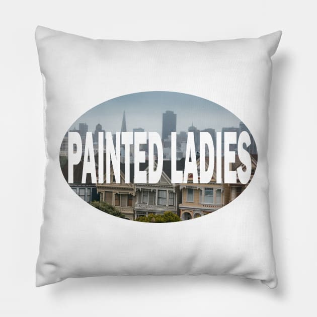 Painted Ladies, San Francisco California Pillow by stermitkermit