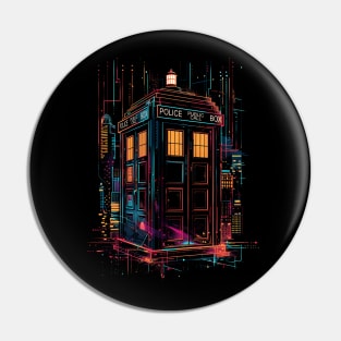 Cyberpunk TARDIS Pin