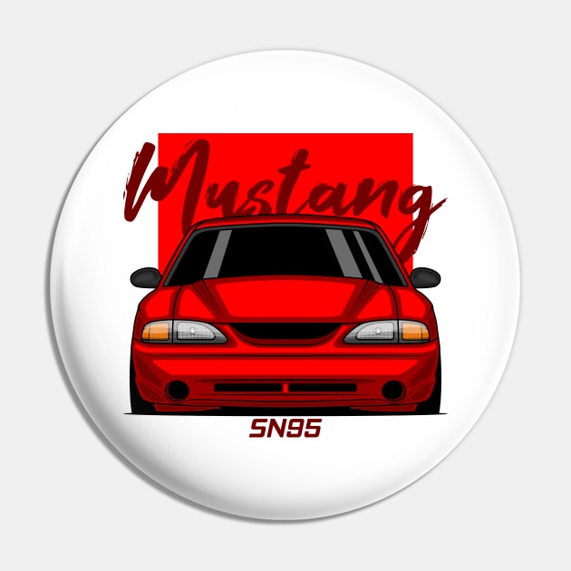 Front Red MK4 Stang Muscle Pin by GoldenTuners