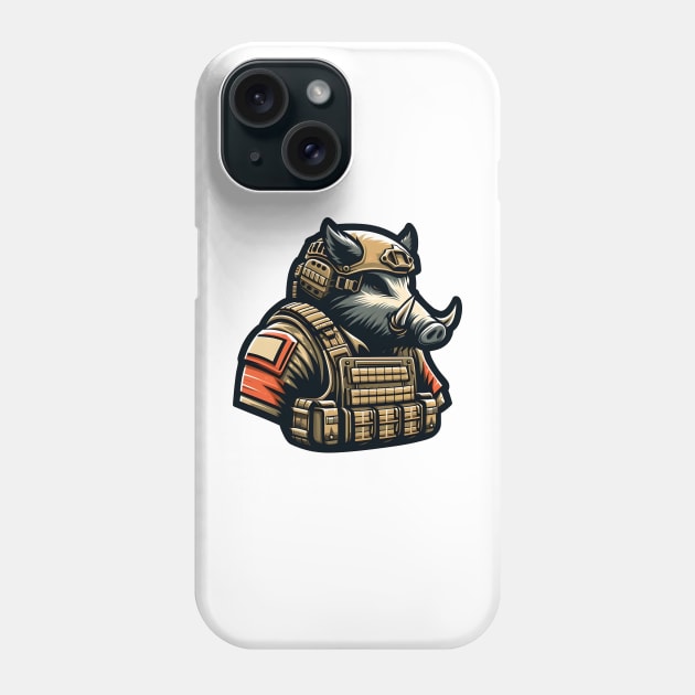 Tactical Wild Boar Adventure Tee: Unleash the Beast Within Phone Case by Rawlifegraphic