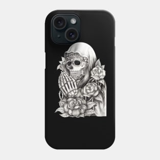 Santa muerte with rose day of the dead. Phone Case