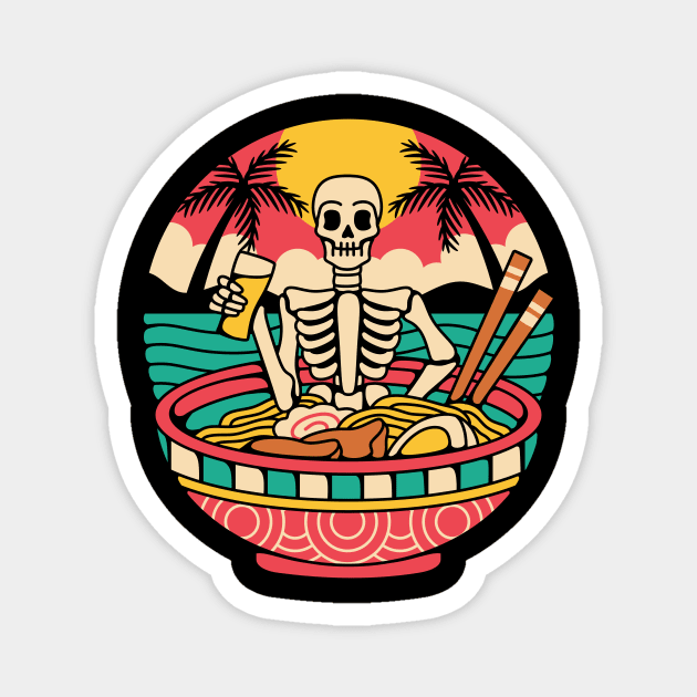 Ramen skull Magnet by Abrom Rose