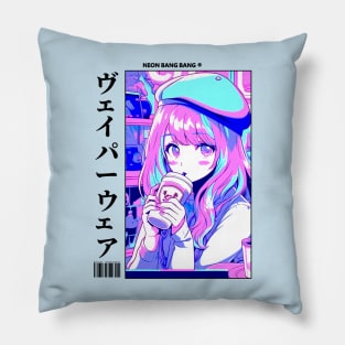 Vaporwave Aesthetic Anime Manga Girl Japanese Streetwear Pillow
