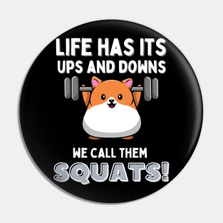 Cute Hamster Weightlifting at the Gym Pin