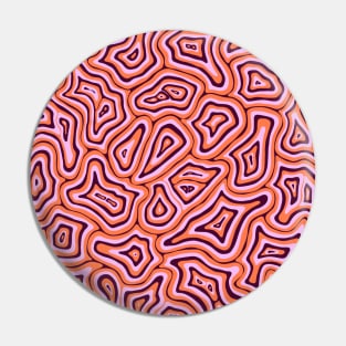 Orange and Pink Groovy Liquid Marble Swirl Pin