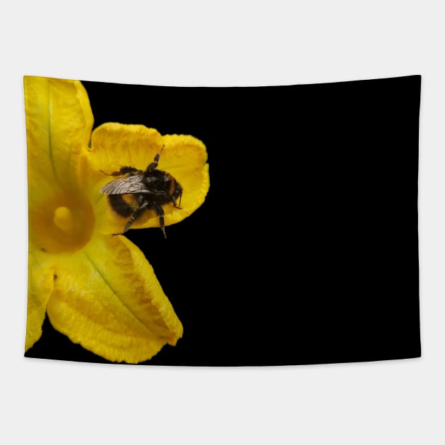 Bumble Bee on Yellow Flower Tapestry by RFMDesigns