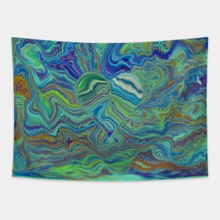 Tie Dye Ripples - Psychedelic Art, heart tie dye, deep sea Tapestry