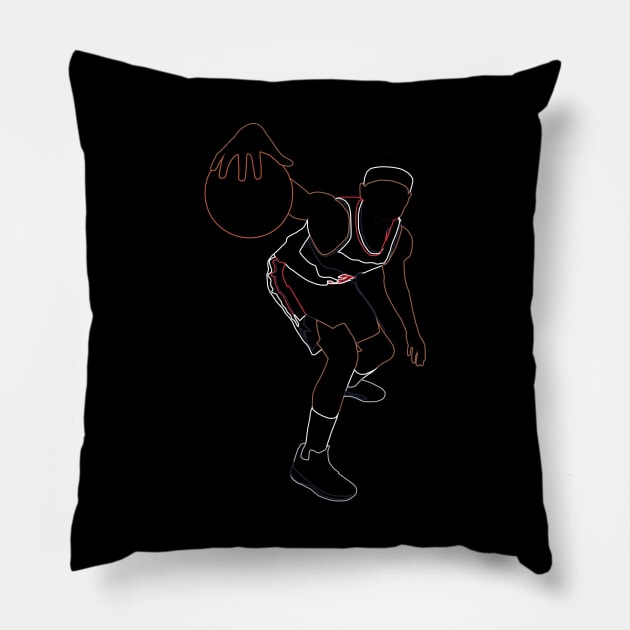 Bradley Beal Dribbling Neon Pillow by xRatTrapTeesx