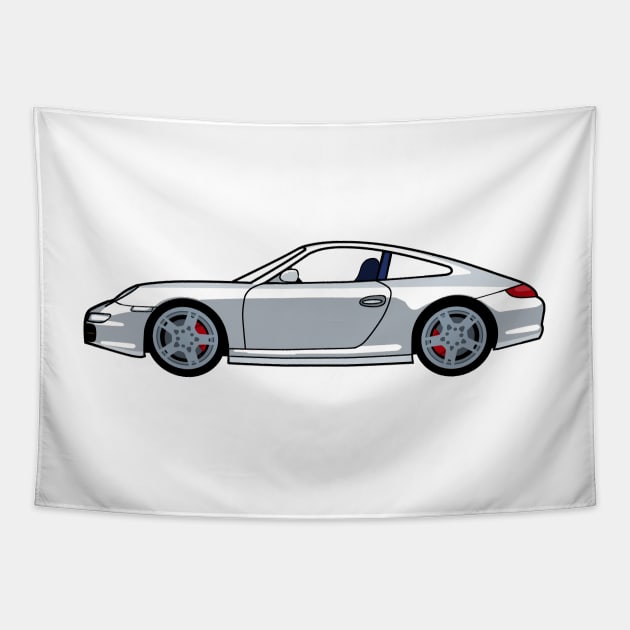 Porsche 911 997 Carrera S White Lobster Claw Tapestry by antipc