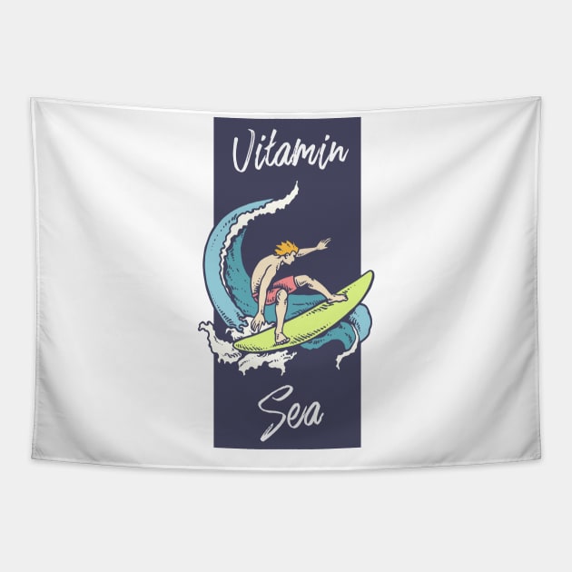 Surf „Vitamin Sea“ Tapestry by evergreen_brand