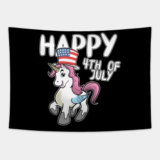 Happy 4th Of July Unicorn Independence Day Tapestry