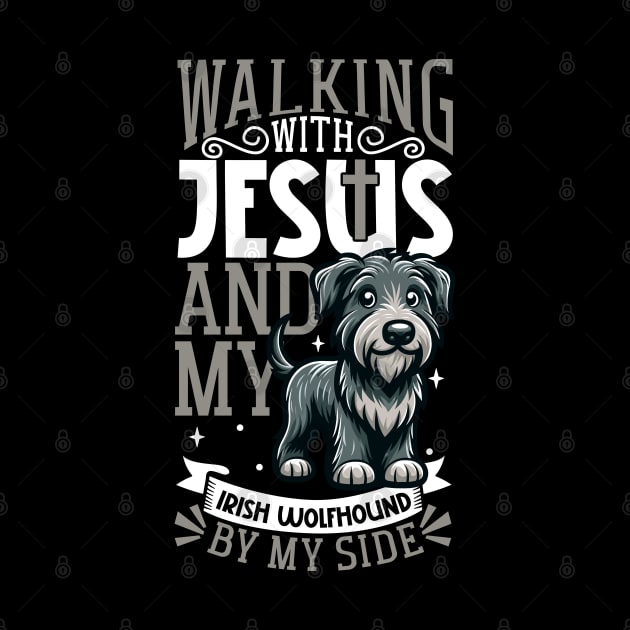 Jesus and dog - Irish Wolfhound by Modern Medieval Design