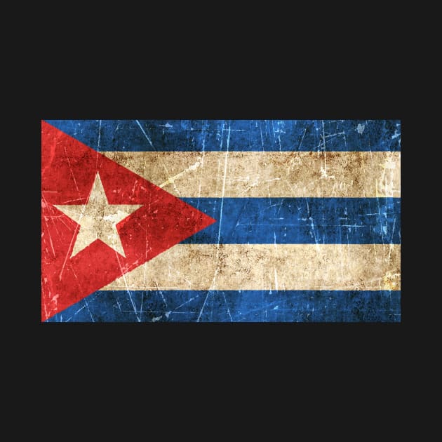 Vintage Aged and Scratched Cuban Flag by jeffbartels