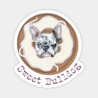 Sweet Bulldog and donut with white glaze Magnet