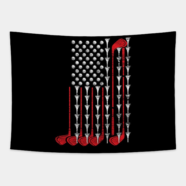 USA Golf Grunge Tapestry by ShirtsShirtsndmoreShirts