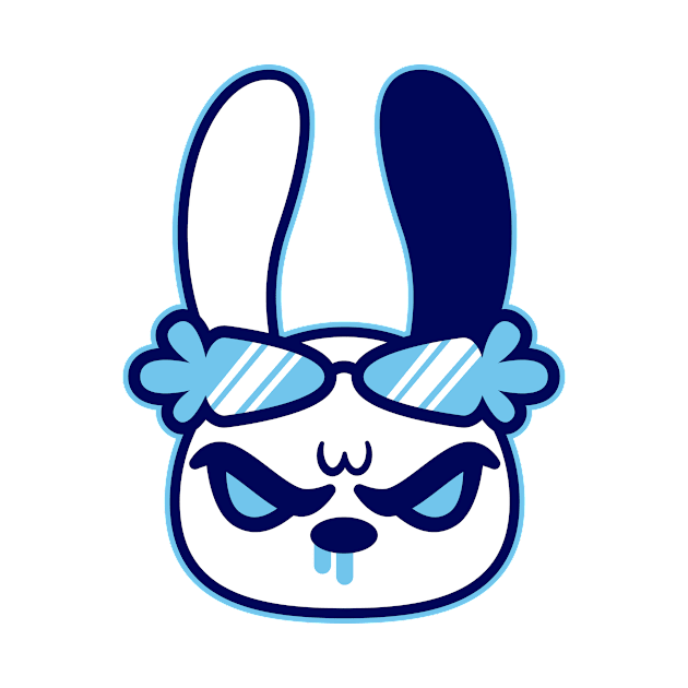 Blue Pro Gamer Bunny by TamiPop