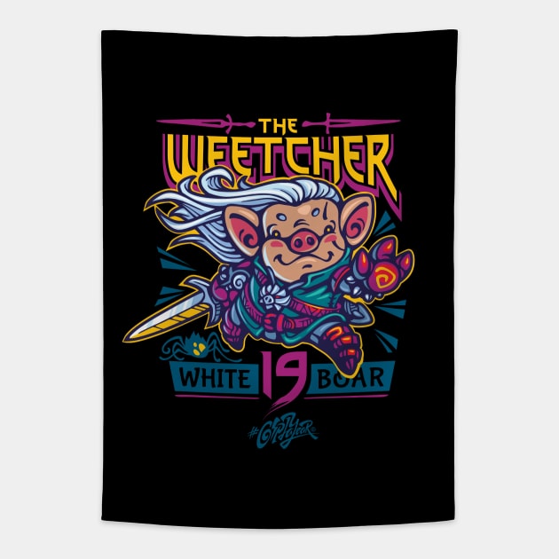 The Weetcher: White Boar Tapestry by fonch