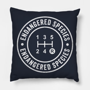 Manual Transmission - Endangered Species - Stick Shift Humor Pillow