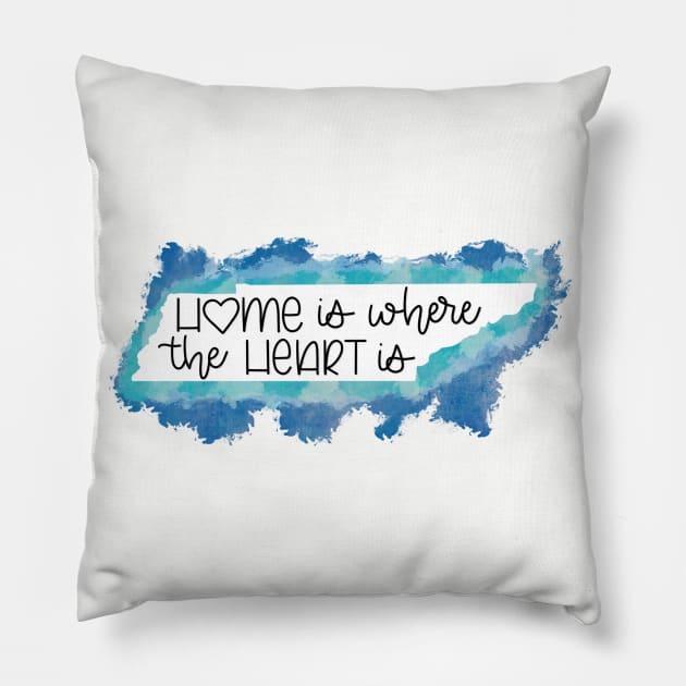 Tennessee Home is Where the Heart Is Pillow by janiejanedesign