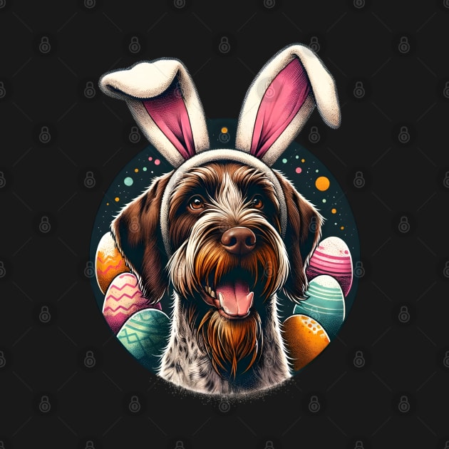 Wirehaired Pointing Griffon Embraces Easter with Bunny Ears by ArtRUs