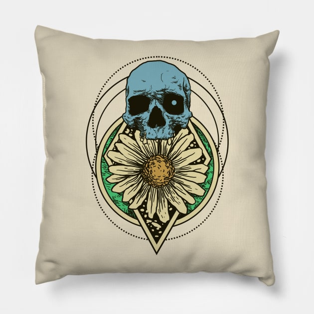 skull flower Pillow by donipacoceng