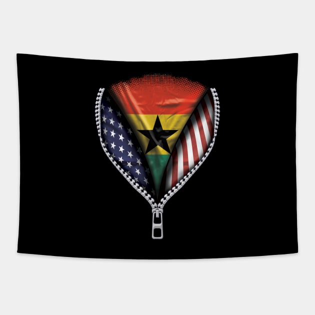 Ghanaian Flag  Ghana Flag American Flag Zip Down - Gift for Ghanaian From Ghana Tapestry by Country Flags