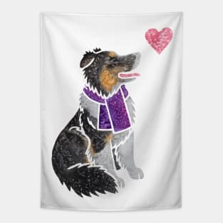 Watercolour English Shepherd dog Tapestry