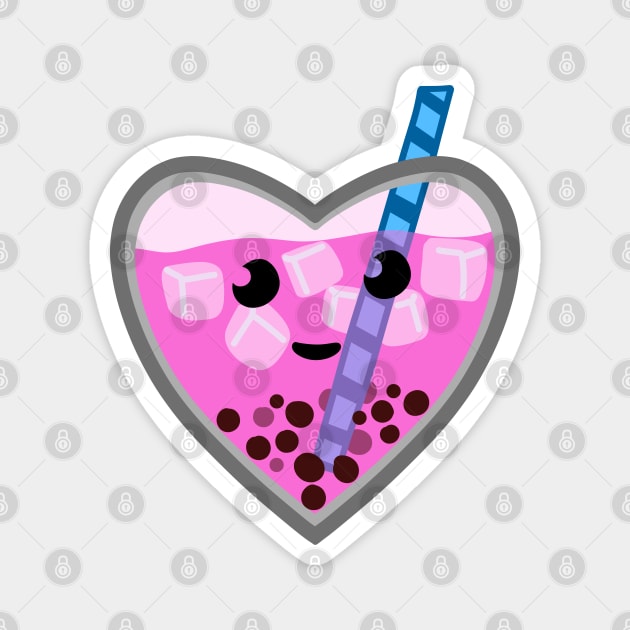 Pink Bubble Tea Love Magnet by SubtleSplit