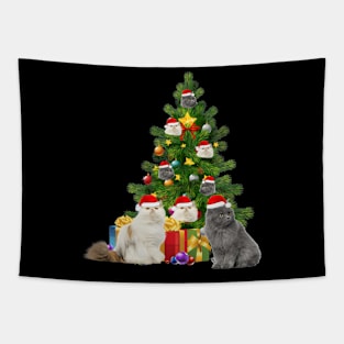 Persian Cat Christmas Tree T-Shirt Tapestry