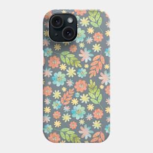 Spring Floral & Leaves Digital Watercolor Pattern Phone Case