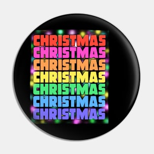 Rainbow Christmas Word Art Pin