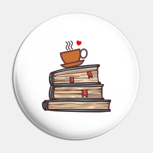 'Coffee and Books' Adorable Books Gift Pin